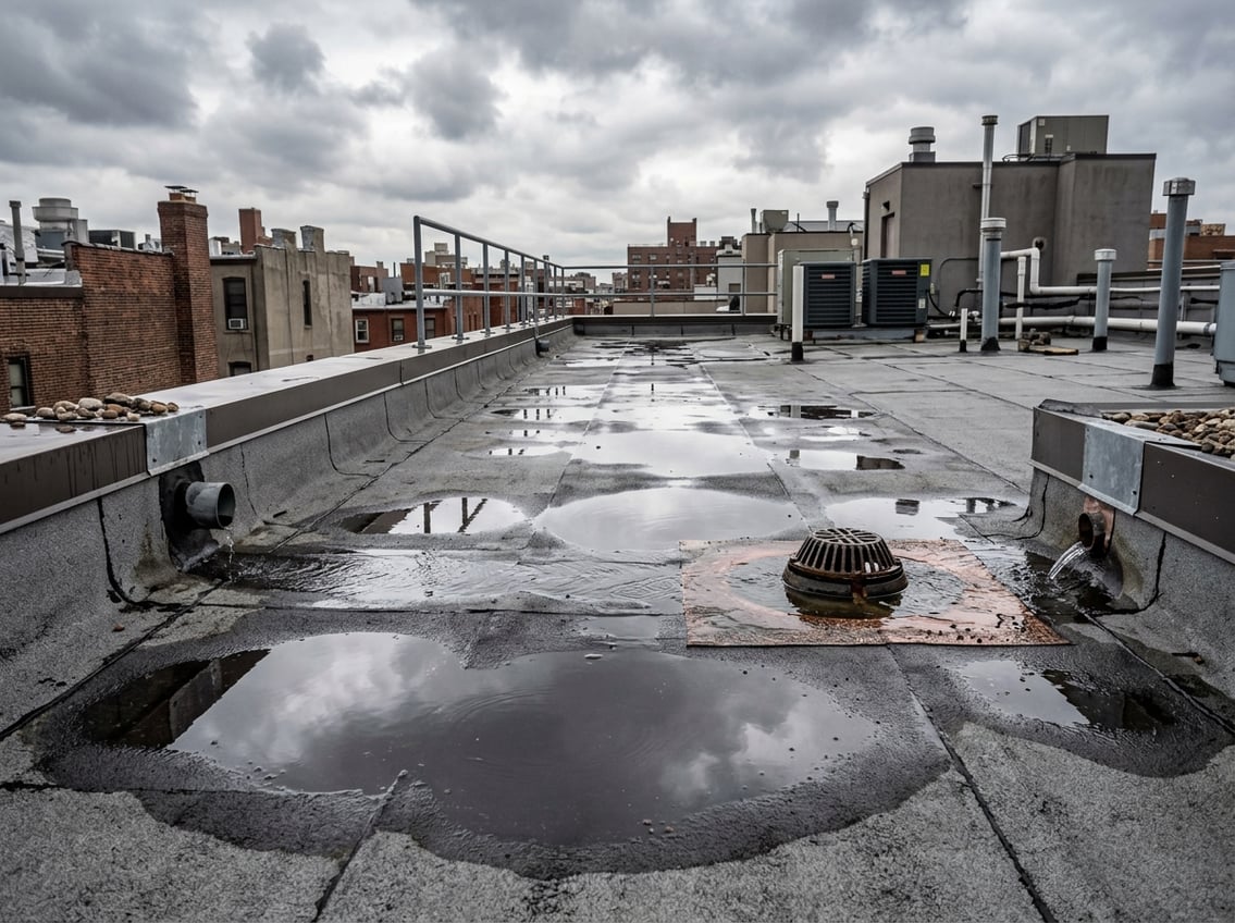 Regnvand på fladt tag